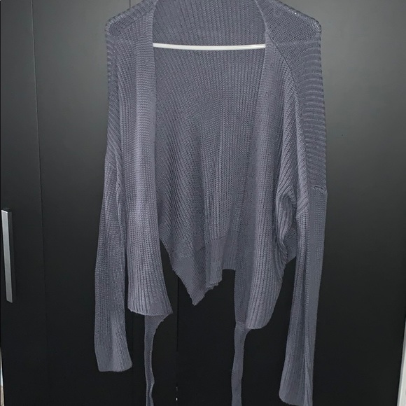 Off the shoulder wrap knit sweater - Picture 1 of 4